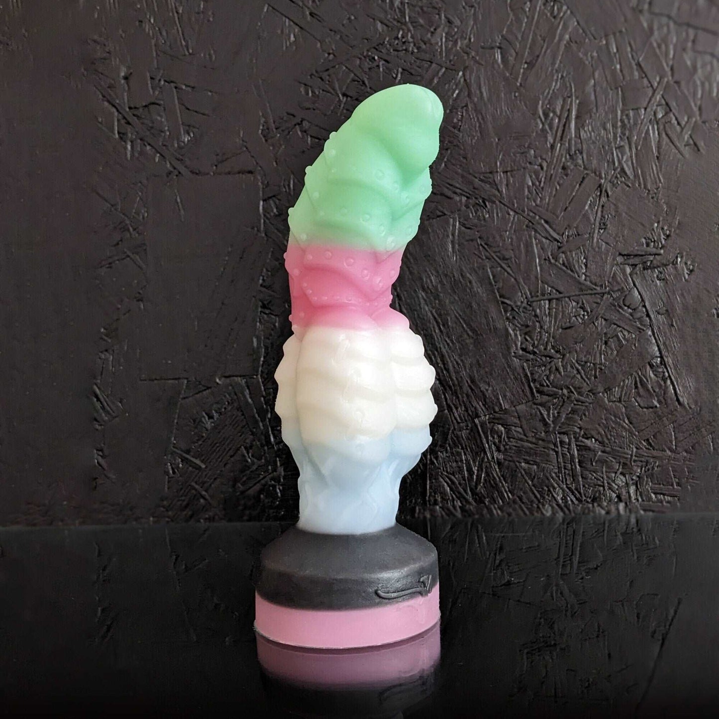 Textured Anal Dildo | Knot Dildo | Handmade fantasy Sextoy | Knotted Sextoy | Pegging Toy | Platinum Silicone | Sabre Multicoloured