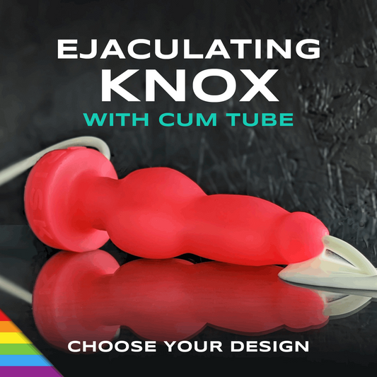 Cum Tube Ejaculating Custom Knotted Dildo. Knox by Frisk Toys