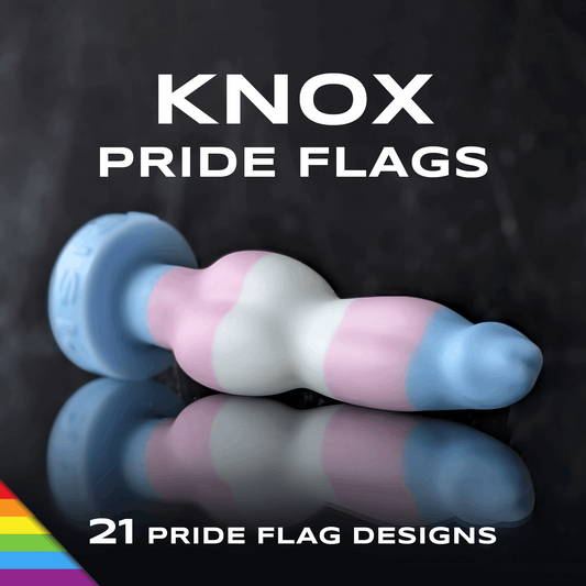 Knox. Custom Pride Flag design knotted dildo.